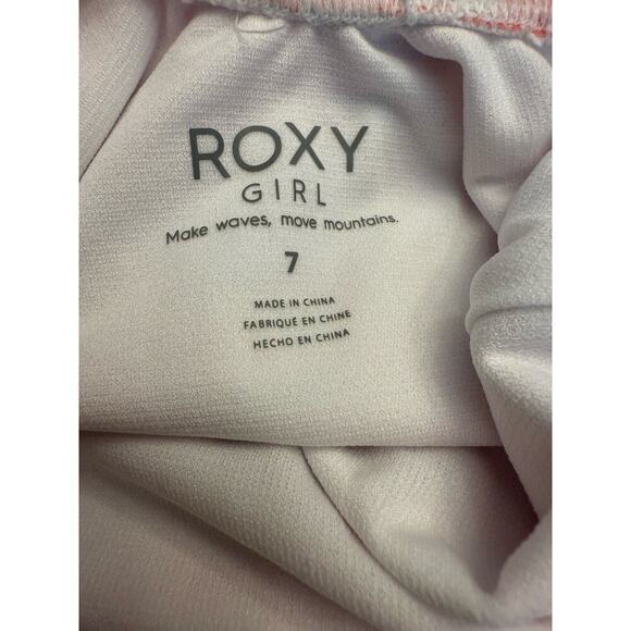 Roxy Girl Second Emotion One-Piece Swimsuit Sz 7 White Multi Floral Swimwear NWT - Picture 6 of 6